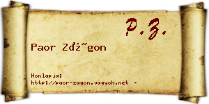 Paor Zágon névjegykártya